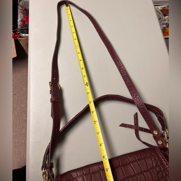 Aimee Kestenberg All For Love Convertible Leather Shoulder Bag True Plum Croco - Picture 14 of 14